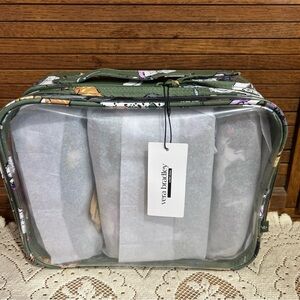 Vera Bradley Green Dog Park  4 piece cosmetic bag set